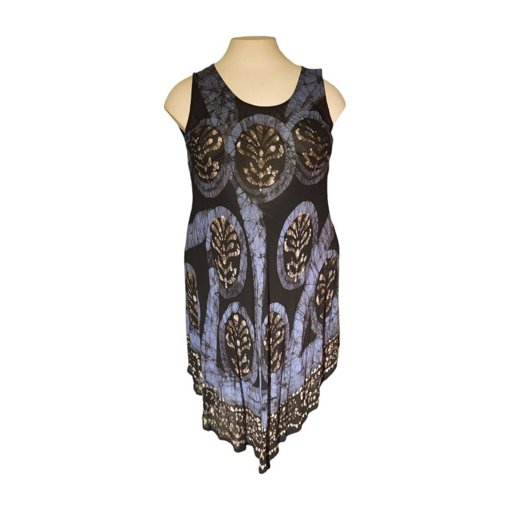 NWT Just Cruising women's Umbrella dress, One Size, Black,  Blue & Tan Designs
